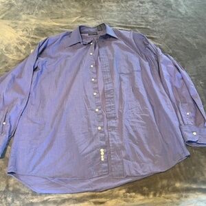 Vintage Blue Land's End single pocket men's tall shirt